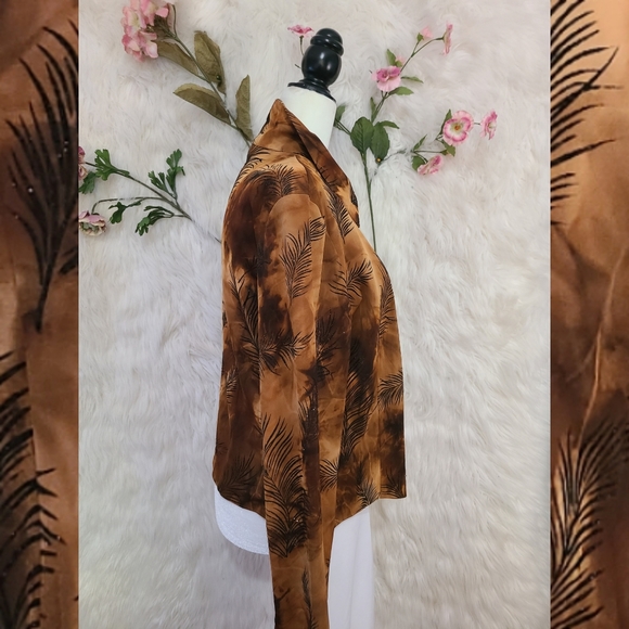 Vintage brown ombré with glitter feathers zip up - Picture 4 of 6